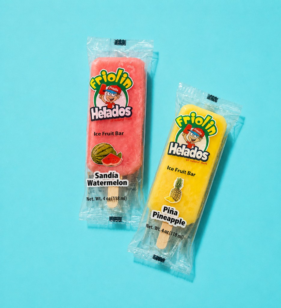Helados Friolin Sandía Watermelon and Piña Pineapple Ice Fruit Bars